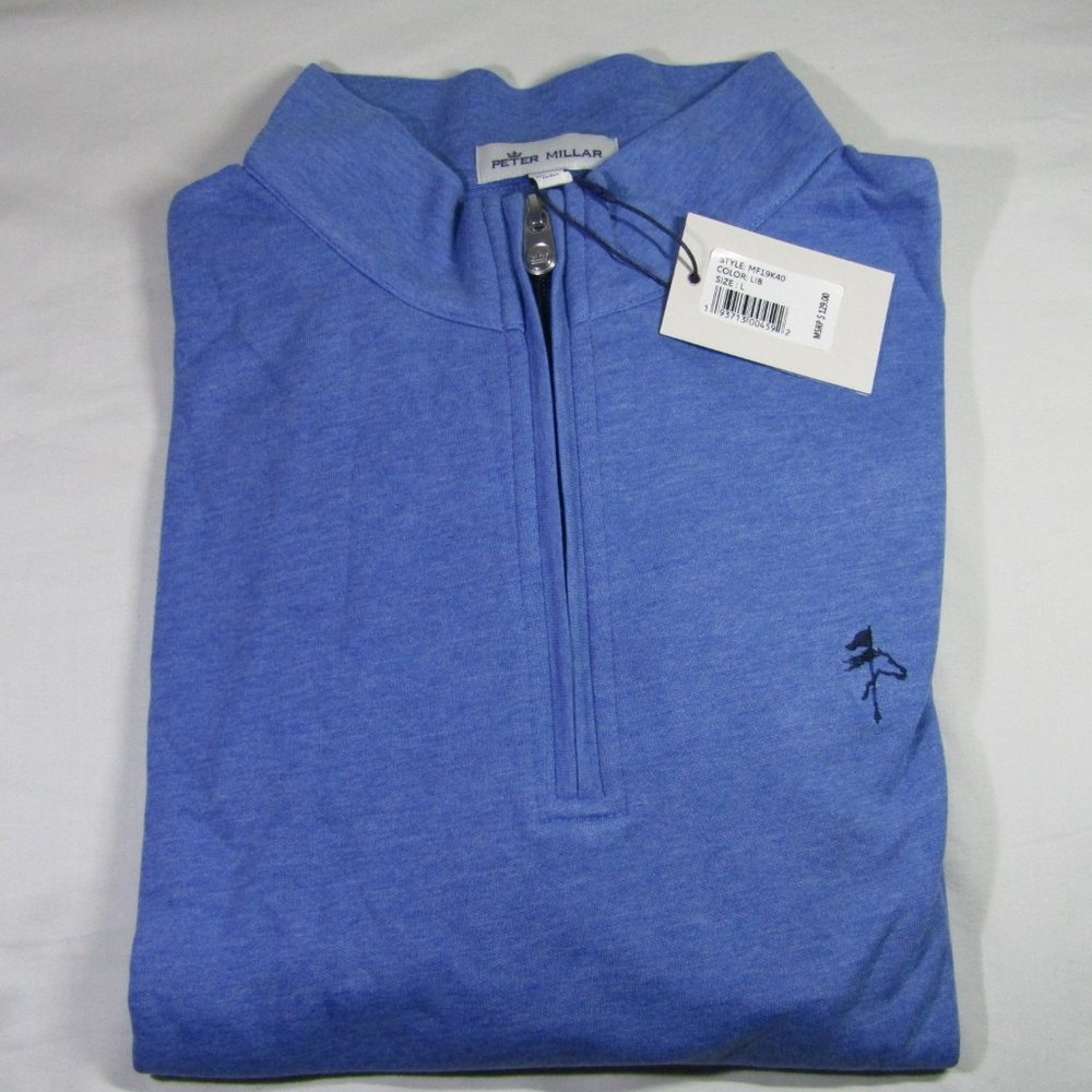 (L) Solid Blue Athletic Sweater